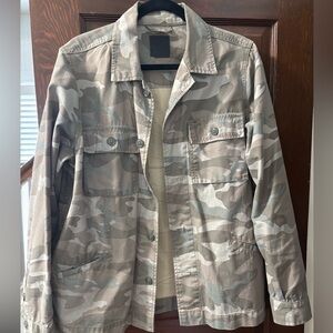 Carly Jean Los Angeles Gray Tan Military Field Jacket